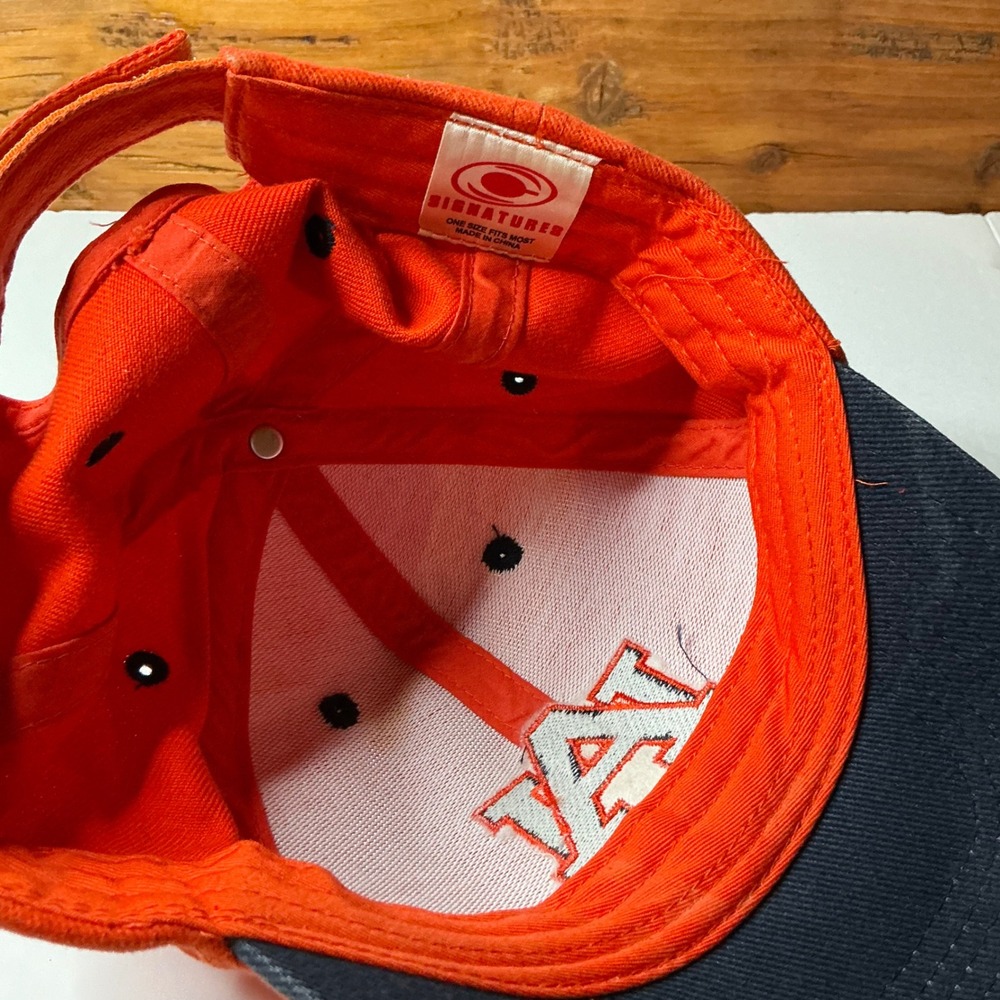 Auburn Tigers Baseball Cap Orange Navy Blue Embroidered Logo Adjustable - Picture 3 of 4